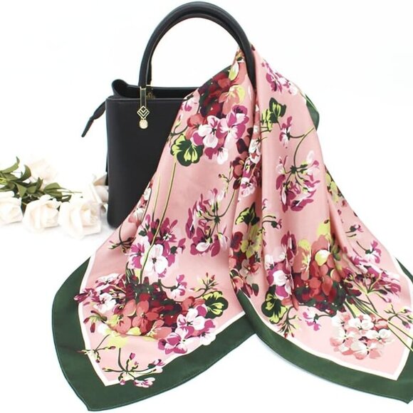 Mulberry Silk Square Scarf 25.6 x 25.6 inches for Hair Neck Wrasp Women Men - Picture 3 of 7